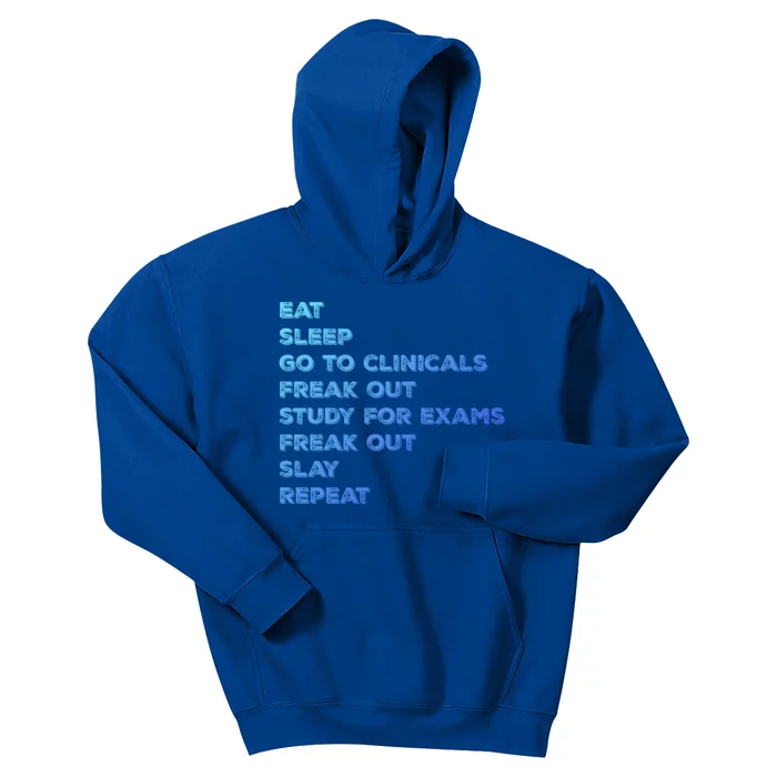 Eat Sleep Clinicals Nurse Nursing School Student Gift Meaningful Gift Kids Hoodie