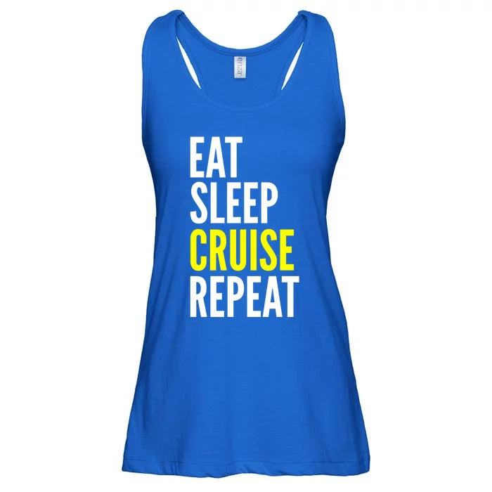 Eat Sleep Cruise Repeat Cool Gift Travel Lover Gift Ladies Essential Flowy Tank