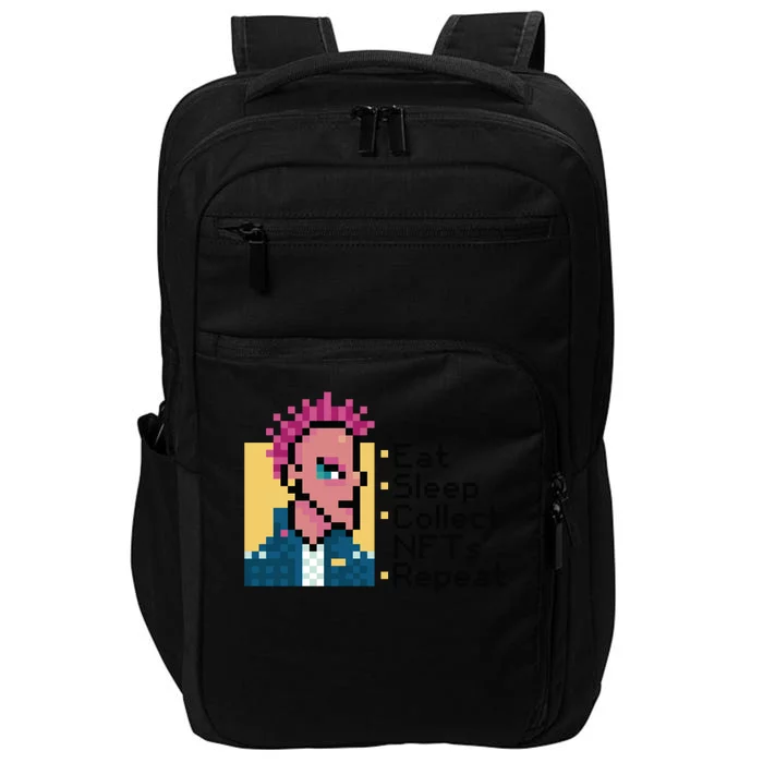 Eat Sleep Collect Nfts Repeat Pixel Impact Tech Backpack