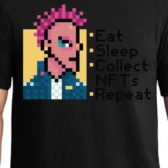 Eat Sleep Collect Nfts Repeat Pixel Pajama Set