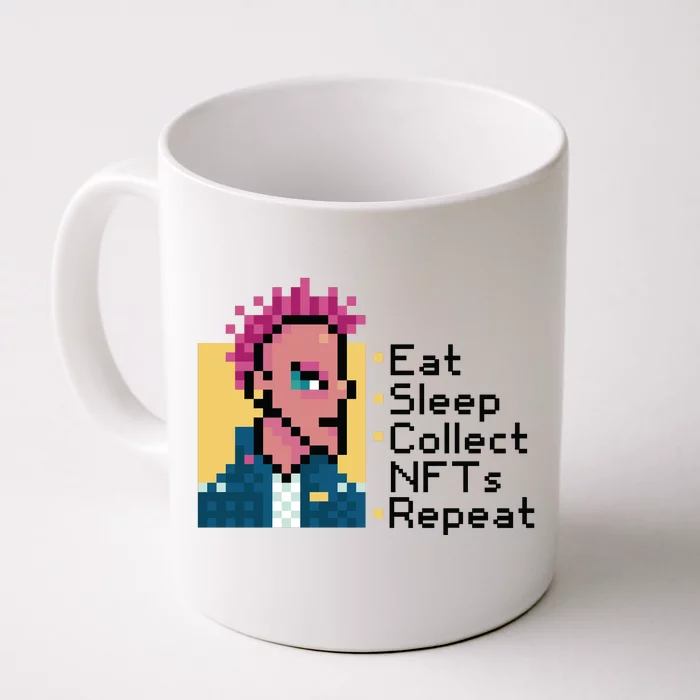 Eat Sleep Collect Nfts Repeat Pixel Front & Back Coffee Mug