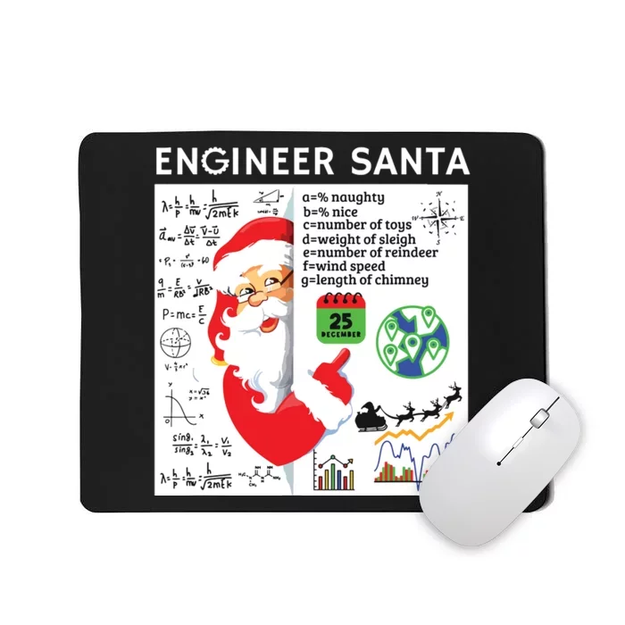 Engineer Santa Christmas Civil Chemical Engineering Student Mousepad