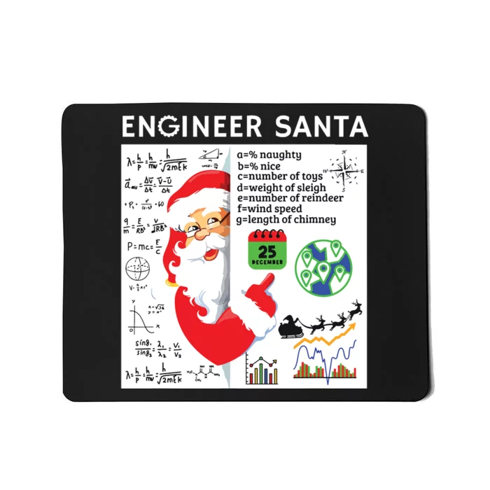 Engineer Santa Christmas Civil Chemical Engineering Student Mousepad