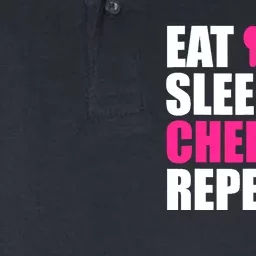 Eat Sleep Cheer Repeat Funny Cheerleader Cheering Squad Gag Softstyle Adult Sport Polo