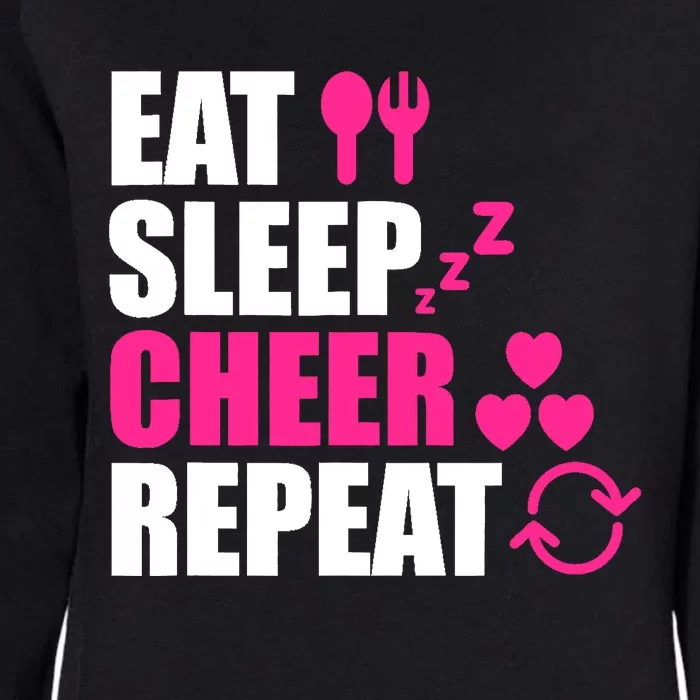 Eat Sleep Cheer Repeat Funny Cheerleader Cheering Squad Gag Womens California Wash Sweatshirt