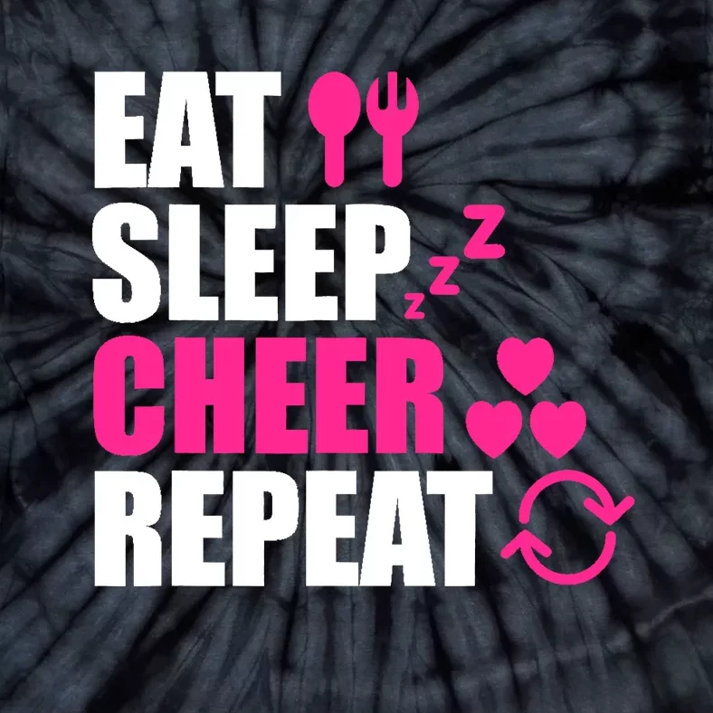 Eat Sleep Cheer Repeat Funny Cheerleader Cheering Squad Gag Tie-Dye T-Shirt