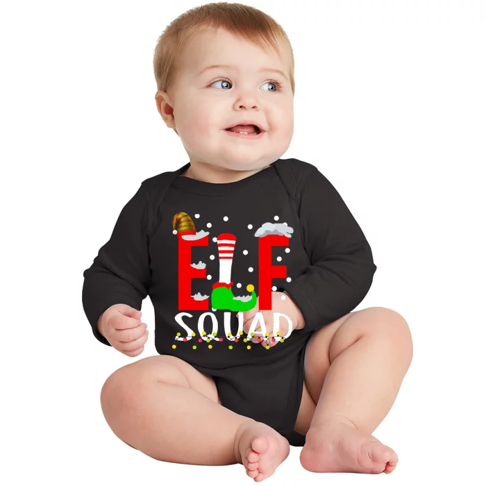 Elf Squad Christmas Matching Family Funny Xmas Squad Baby Long Sleeve Bodysuit