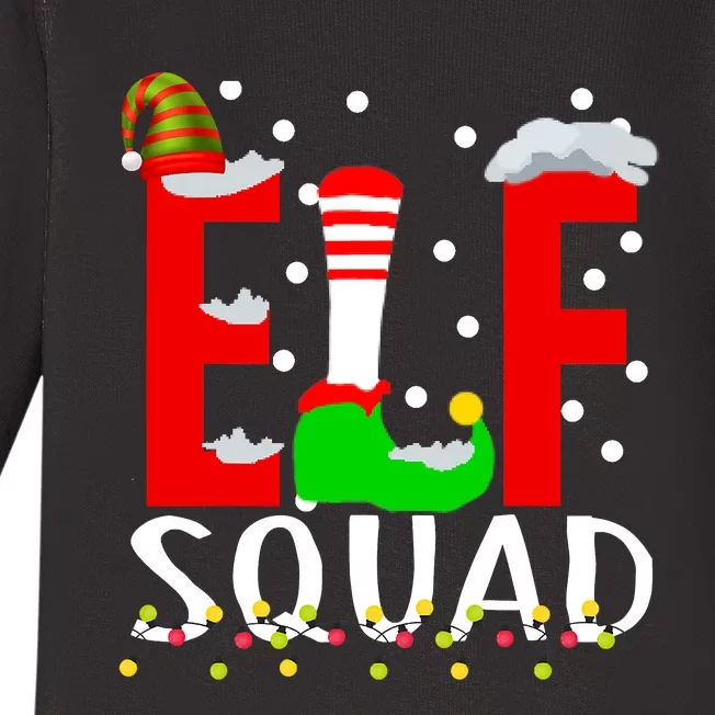 Elf Squad Christmas Matching Family Funny Xmas Squad Baby Long Sleeve Bodysuit