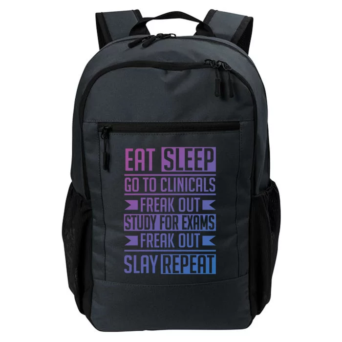 Eat Sleep Clinicals Repeat Funny Nursing School Funny Gift Daily Commute Backpack