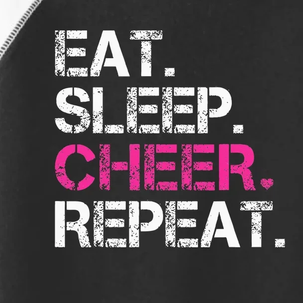 Eat Sleep Cheer Repeat Cheerleading Cheerleader Gifts Toddler Fine Jersey T-Shirt