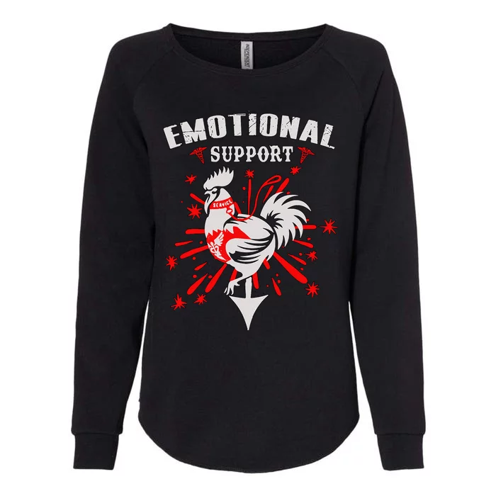 Emotional Support Chicken Emotional Support Cock Womens California Wash Sweatshirt