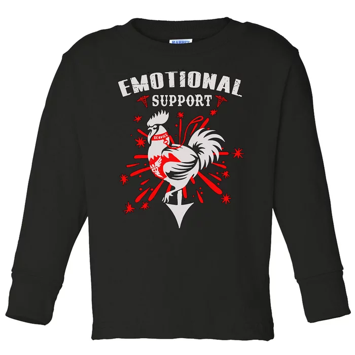 Emotional Support Chicken Emotional Support Cock Toddler Long Sleeve Shirt