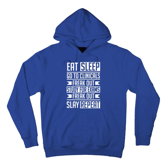 Eat Sleep Clinicals Repeat Funny Nursing School Gift Hoodie