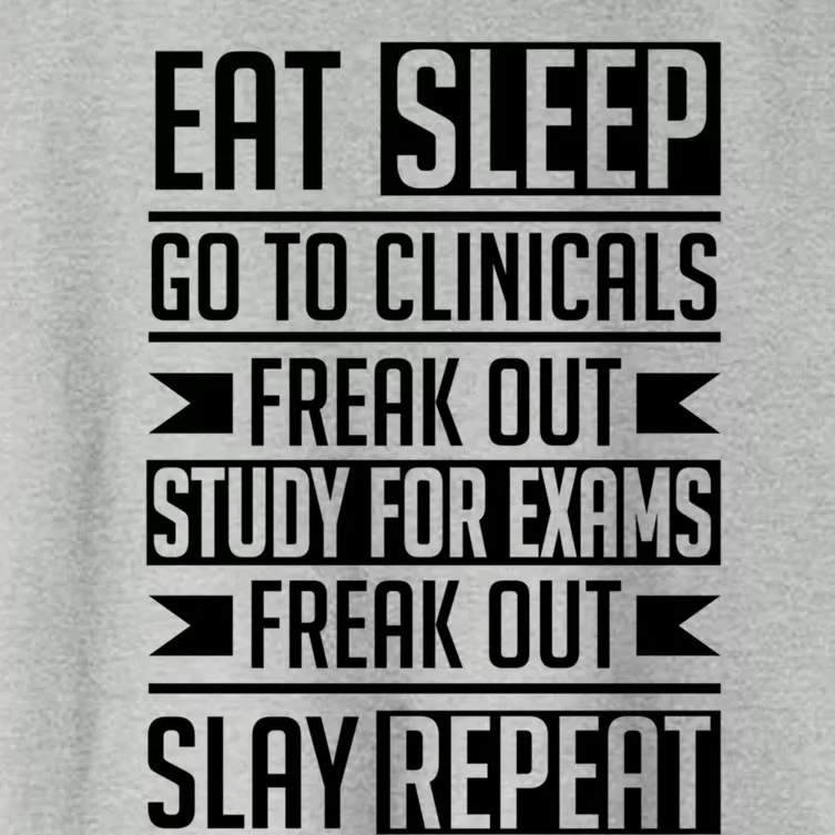 Eat Sleep Clinicals Repeat Funny Nursing School Gift Women's Crop Top Tee