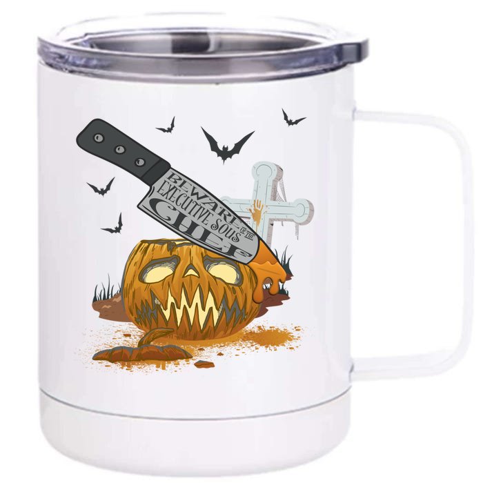 Executive Sous Chef Funny Halloween Party Gift Front & Back 12oz Stainless Steel Tumbler Cup