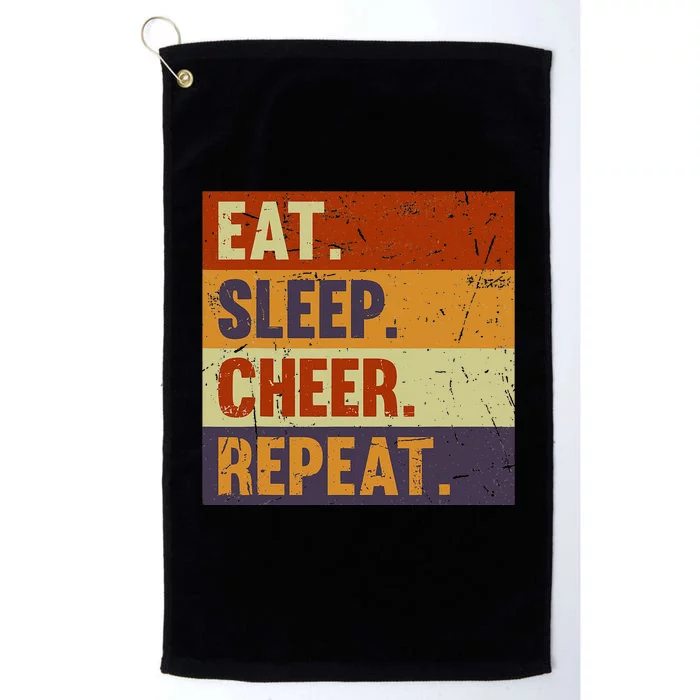 Eat Sleep Cheer Repeat Funny Cheerleading Cheerleader Cool Platinum Collection Golf Towel