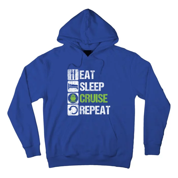 Eat Sleep Cruise Repeat Family Vacation Couples Boat Ship Cute Gift Tall Hoodie