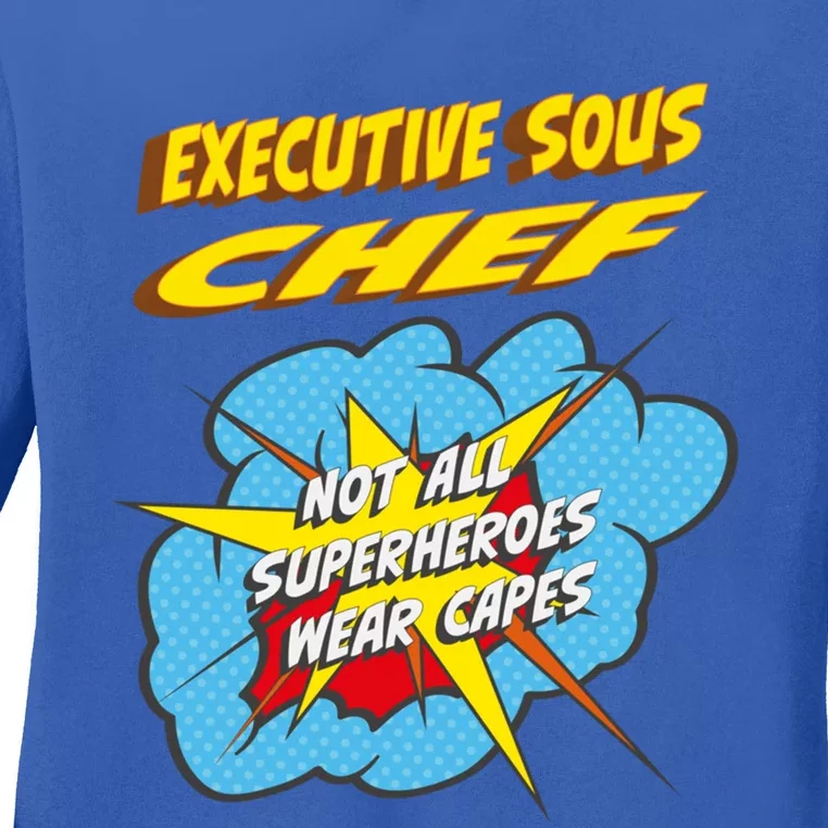 Executive Sous Chef Funny Superhero Job Gift Ladies Long Sleeve Shirt