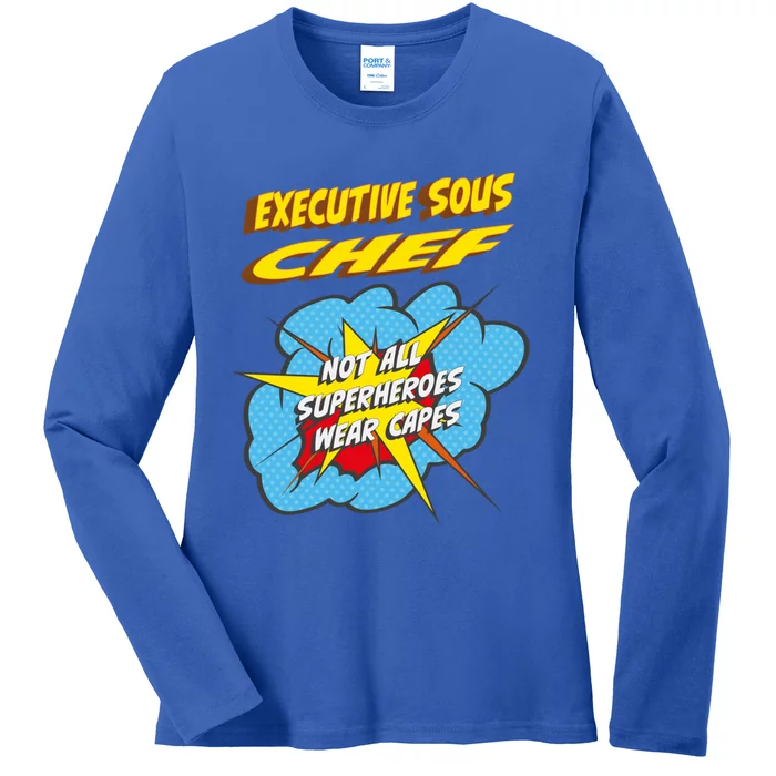 Executive Sous Chef Funny Superhero Job Gift Ladies Long Sleeve Shirt