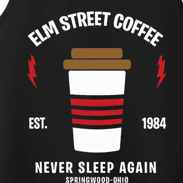 Elm Street Coffee sleeping Freddy funny gift Performance Tank