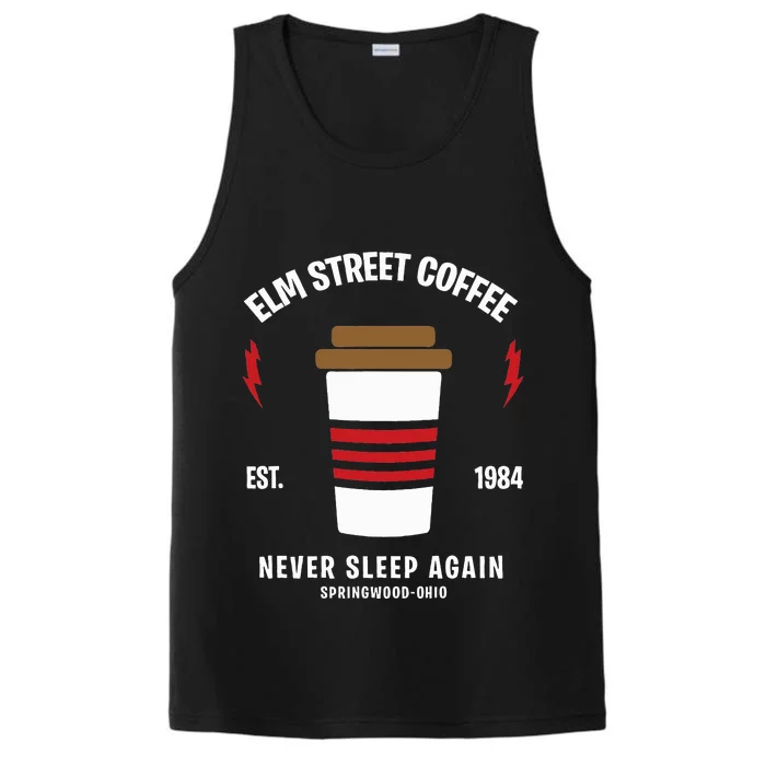 Elm Street Coffee sleeping Freddy funny gift Performance Tank