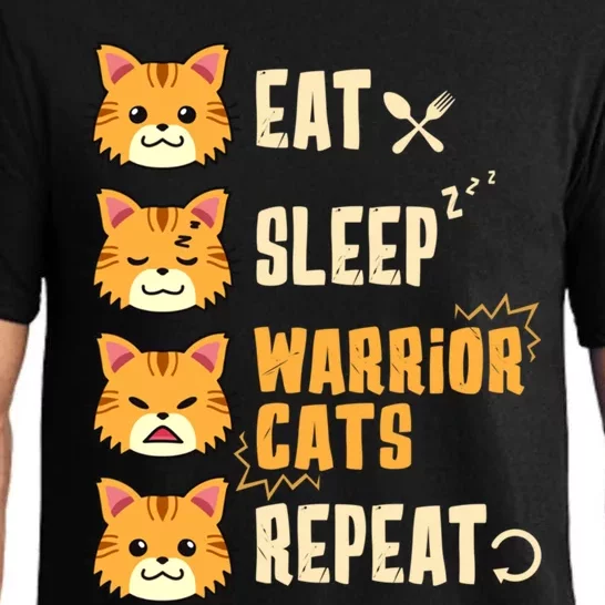 Eat Sleep Cat Warriors Repeat Cat Warrior Love Cats Great Gift Pajama Set