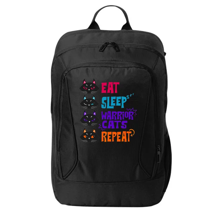 Eat Sleep Cat Warrior Repeat Cat Lover City Backpack