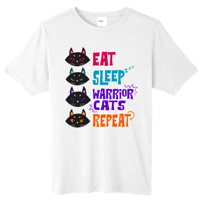 Eat Sleep Cat Warrior Repeat Cat Lover ChromaSoft Performance T-Shirt