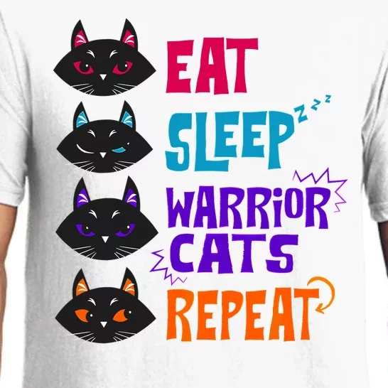 Eat Sleep Cat Warrior Repeat Cat Lover Pajama Set