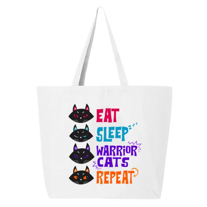 Eat Sleep Cat Warrior Repeat Cat Lover 25L Jumbo Tote