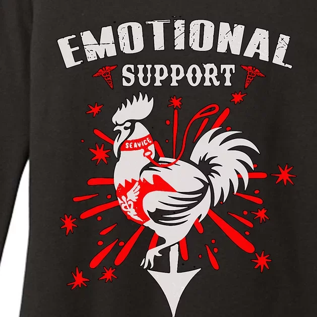 Emotional Support Chicken Emotional Support Cock Womens CVC Long Sleeve Shirt