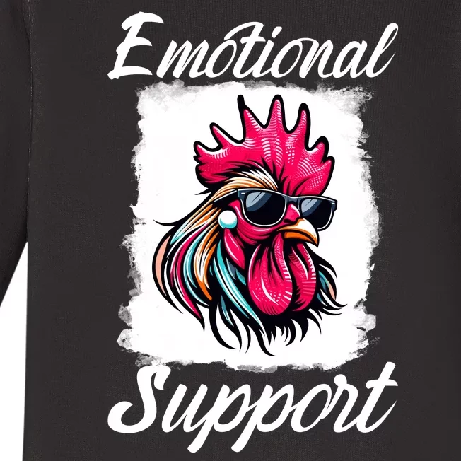 Emotional Support Chicken Cock Baby Long Sleeve Bodysuit