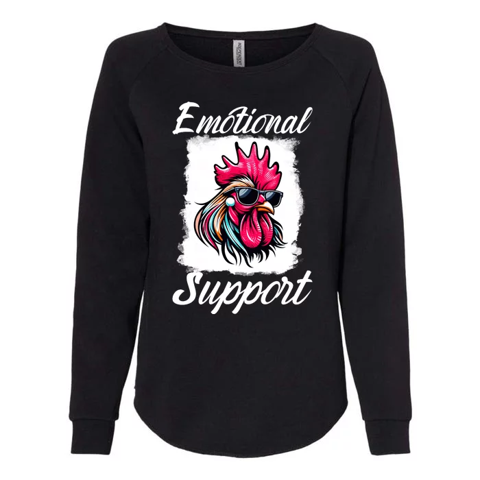 Emotional Support Chicken Cock Womens California Wash Sweatshirt