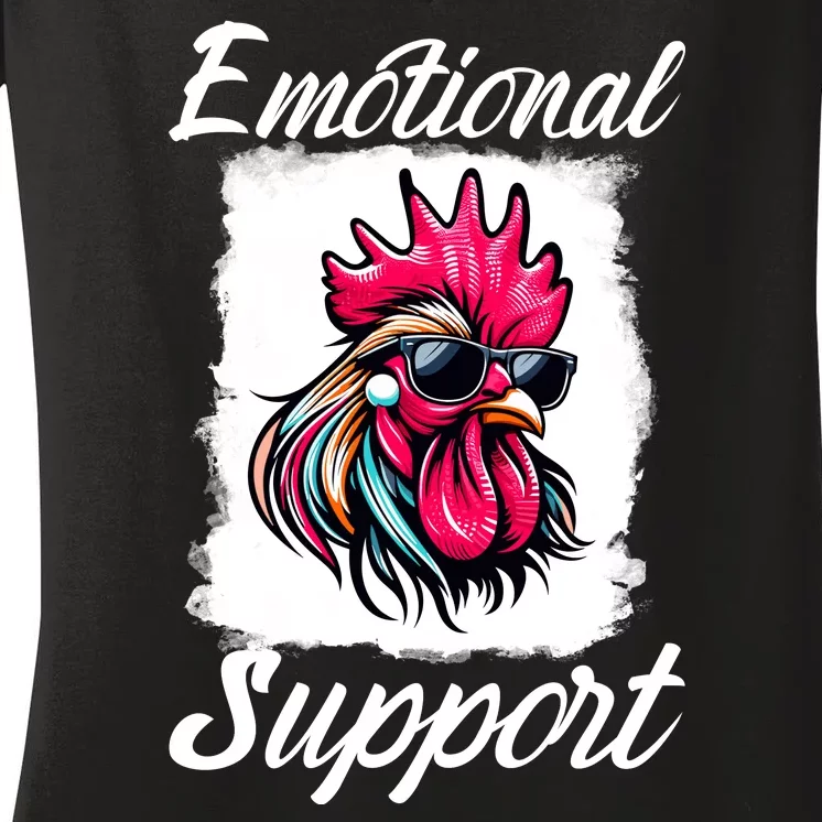 Emotional Support Chicken Cock Women's V-Neck T-Shirt