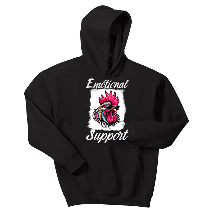 Emotional Support Chicken Cock Kids Hoodie