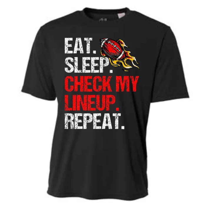 Eat Sleep Check My Lineup Repeat Fantasy Football Cooling Performance Crew T-Shirt