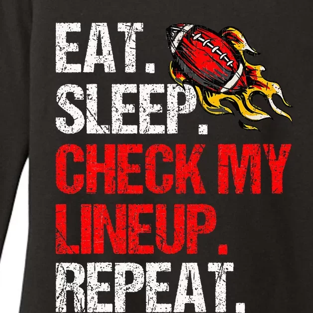 Eat Sleep Check My Lineup Repeat Fantasy Football Womens CVC Long Sleeve Shirt