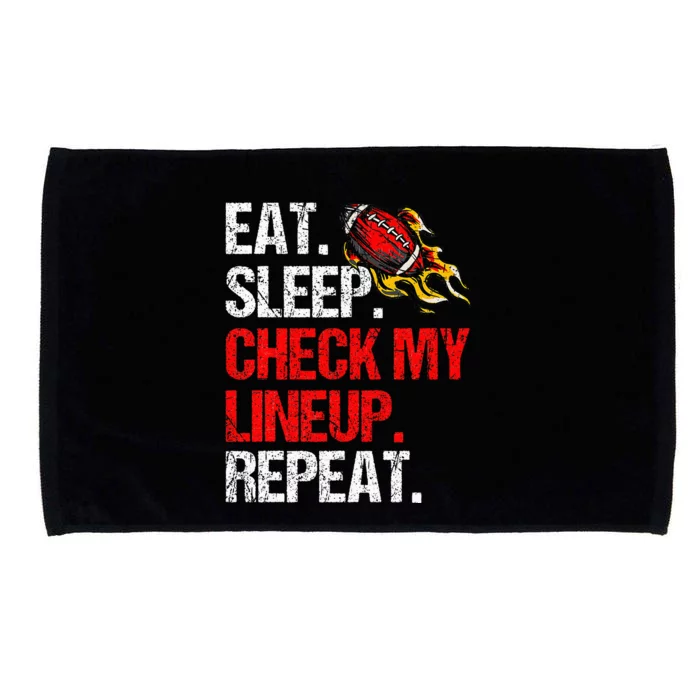 Eat Sleep Check My Lineup Repeat Fantasy Football Microfiber Hand Towel