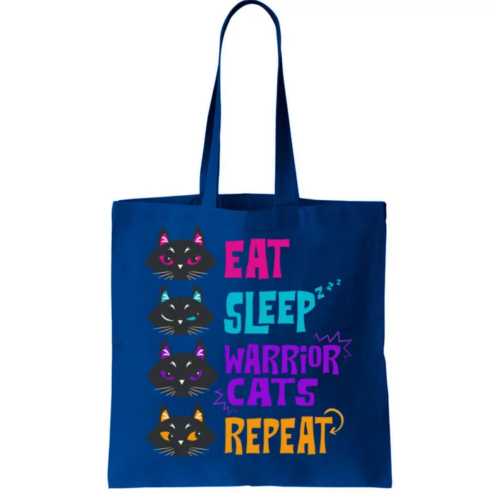 Eat Sleep Cat Warrior Repeat Cat Warrior Love Cats Gift Tote Bag