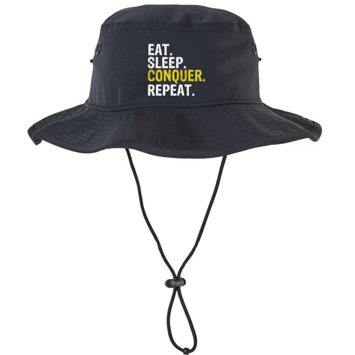 Eat Sleep Conquer Repeat Motivational Gift Legacy Cool Fit Booney Bucket Hat