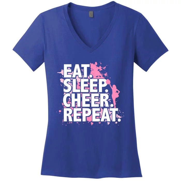 Eat Sleep Cheer Repeat Great Gift Women's V-Neck T-Shirt