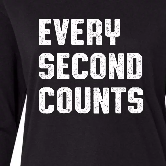 Every Second Counts Womens Cotton Relaxed Long Sleeve T-Shirt