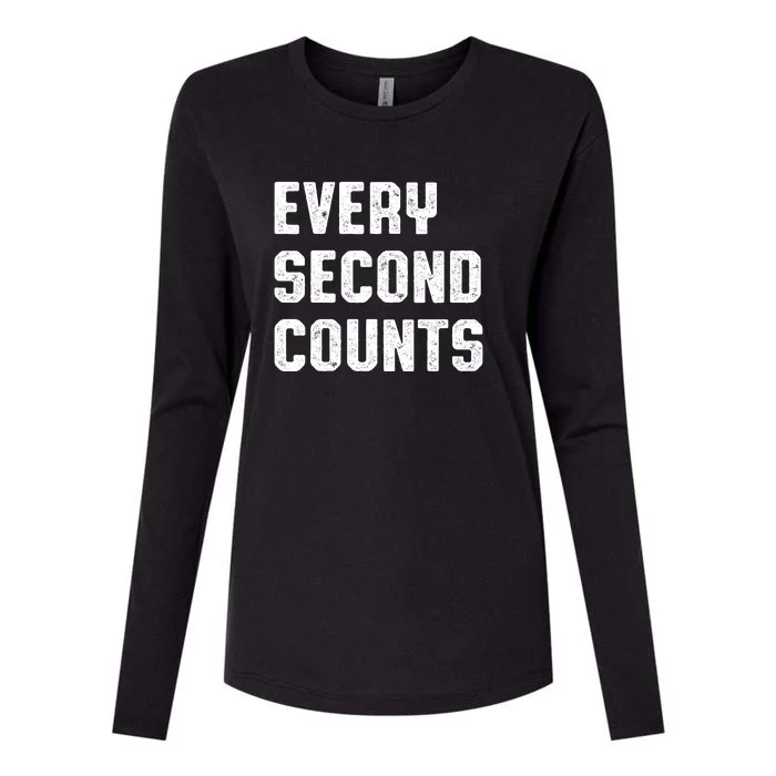 Every Second Counts Womens Cotton Relaxed Long Sleeve T-Shirt