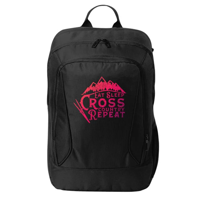 Eat Sleep Cross Country Repeat Xc Skiing CrossCountry Ski Gift City Backpack