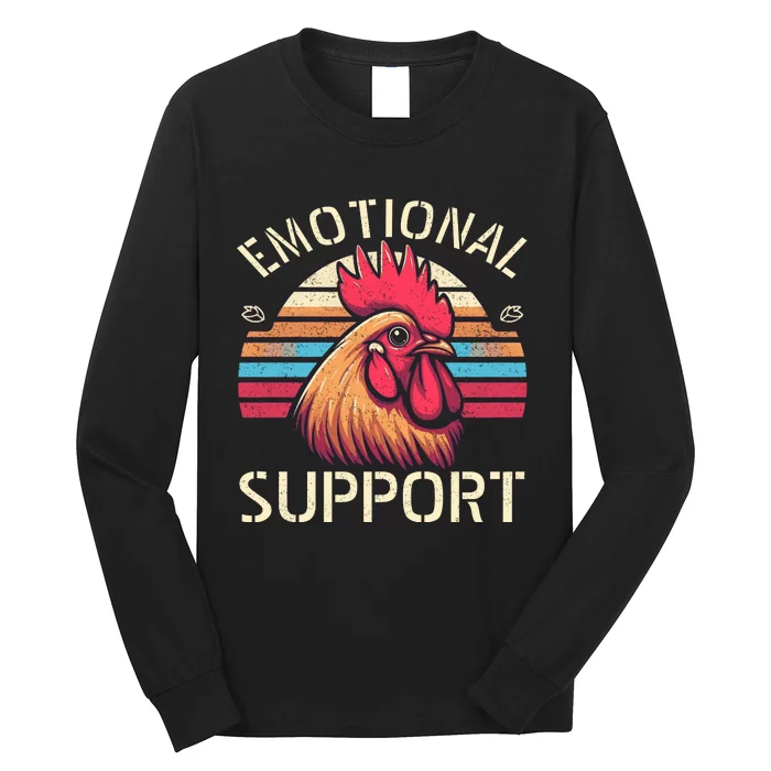 Emotional Support Chicken Cock Long Sleeve Shirt