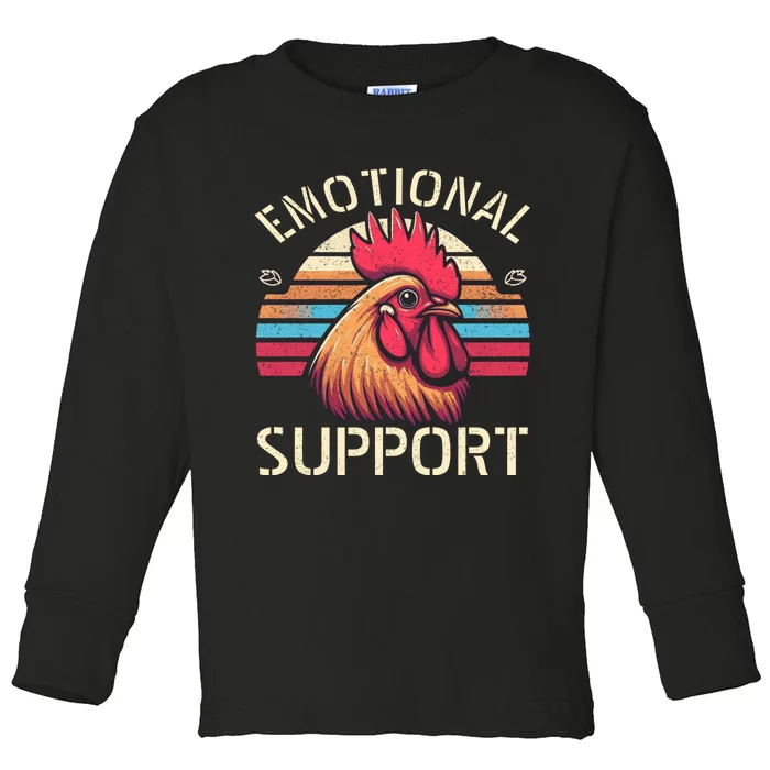 Emotional Support Chicken Cock Toddler Long Sleeve Shirt