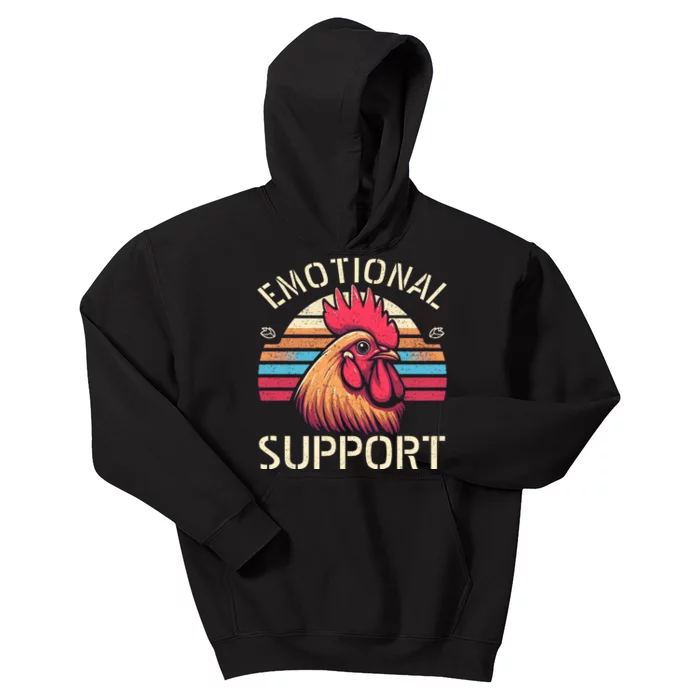 Emotional Support Chicken Cock Kids Hoodie