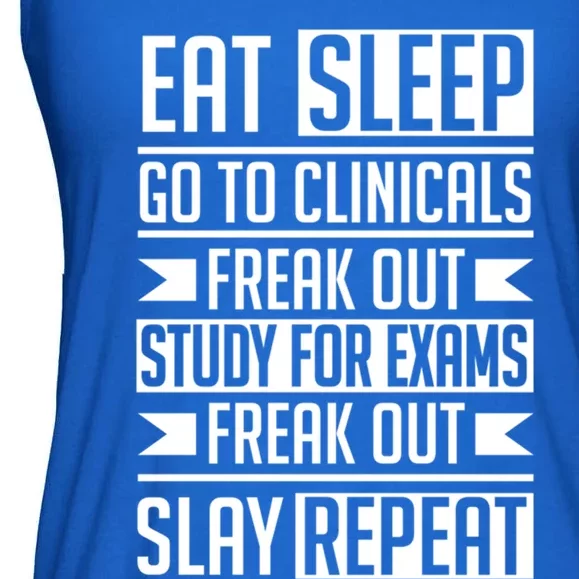 Eat Sleep Clinicals Repeat Funny Nursing School Student Meaningful Gift Ladies Essential Flowy Tank