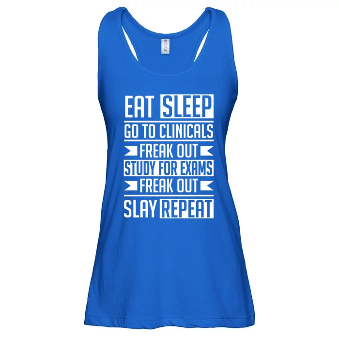 Eat Sleep Clinicals Repeat Funny Nursing School Student Meaningful Gift Ladies Essential Flowy Tank