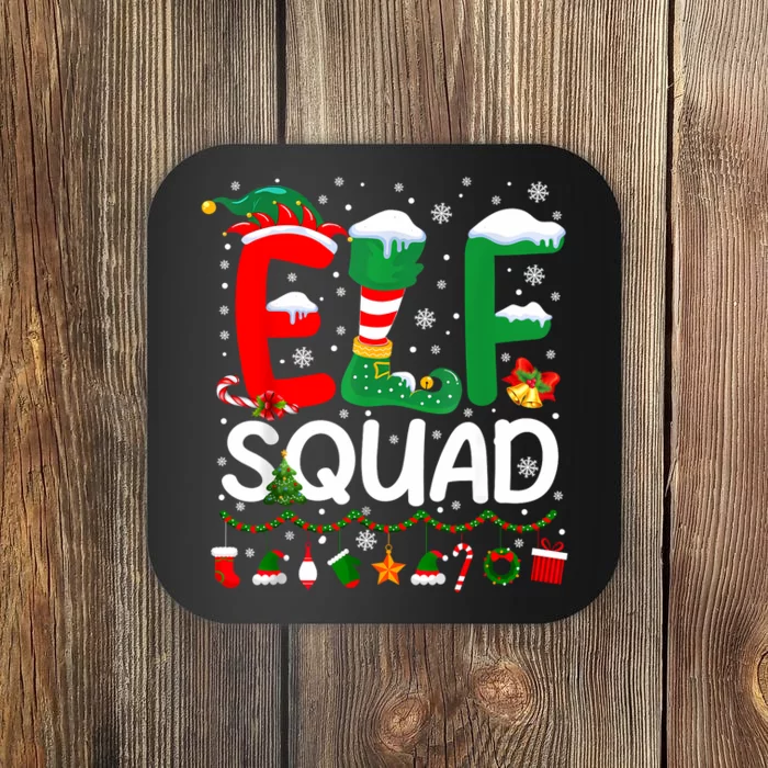 Elf Squad Christmas Family Matching Pajamas Funny Xmas Coaster